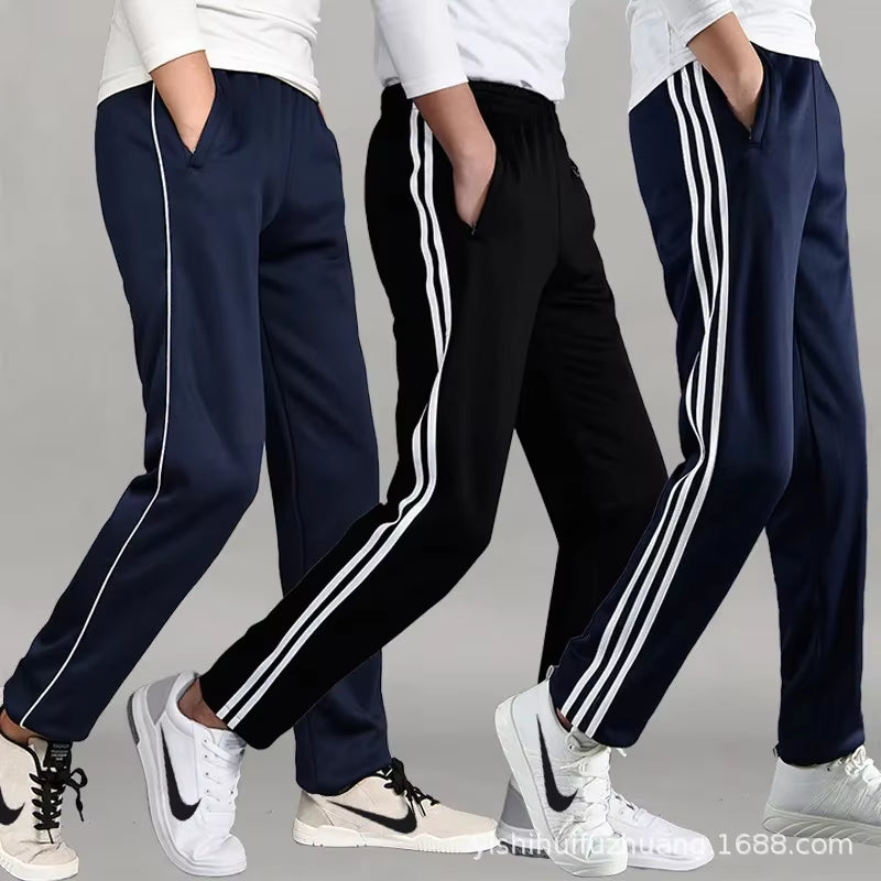 Student Sports Pants Men'S Straight Leg Two Bars Women'S School Uniform Trousers Large Size Sweatpants Running School Pants