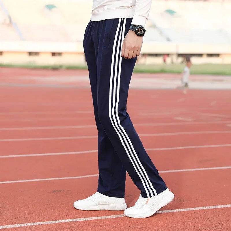 Student Sports Pants Men'S Straight Leg Two Bars Women'S School Uniform Trousers Large Size Sweatpants Running School Pants