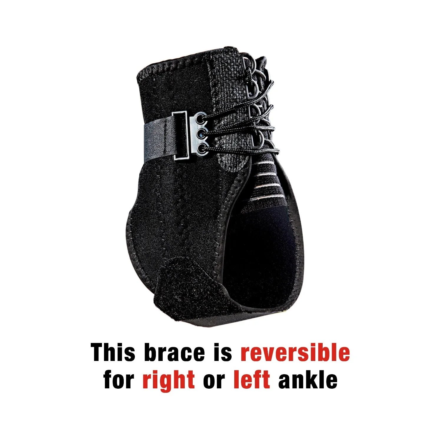 Ankle Support with Side Stabilizers, Adjustable, Black, 1 Brace