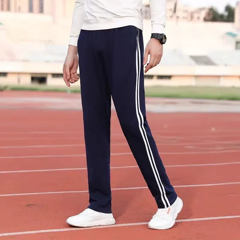 Student Sports Pants Men'S Straight Leg Two Bars Women'S School Uniform Trousers Large Size Sweatpants Running School Pants
