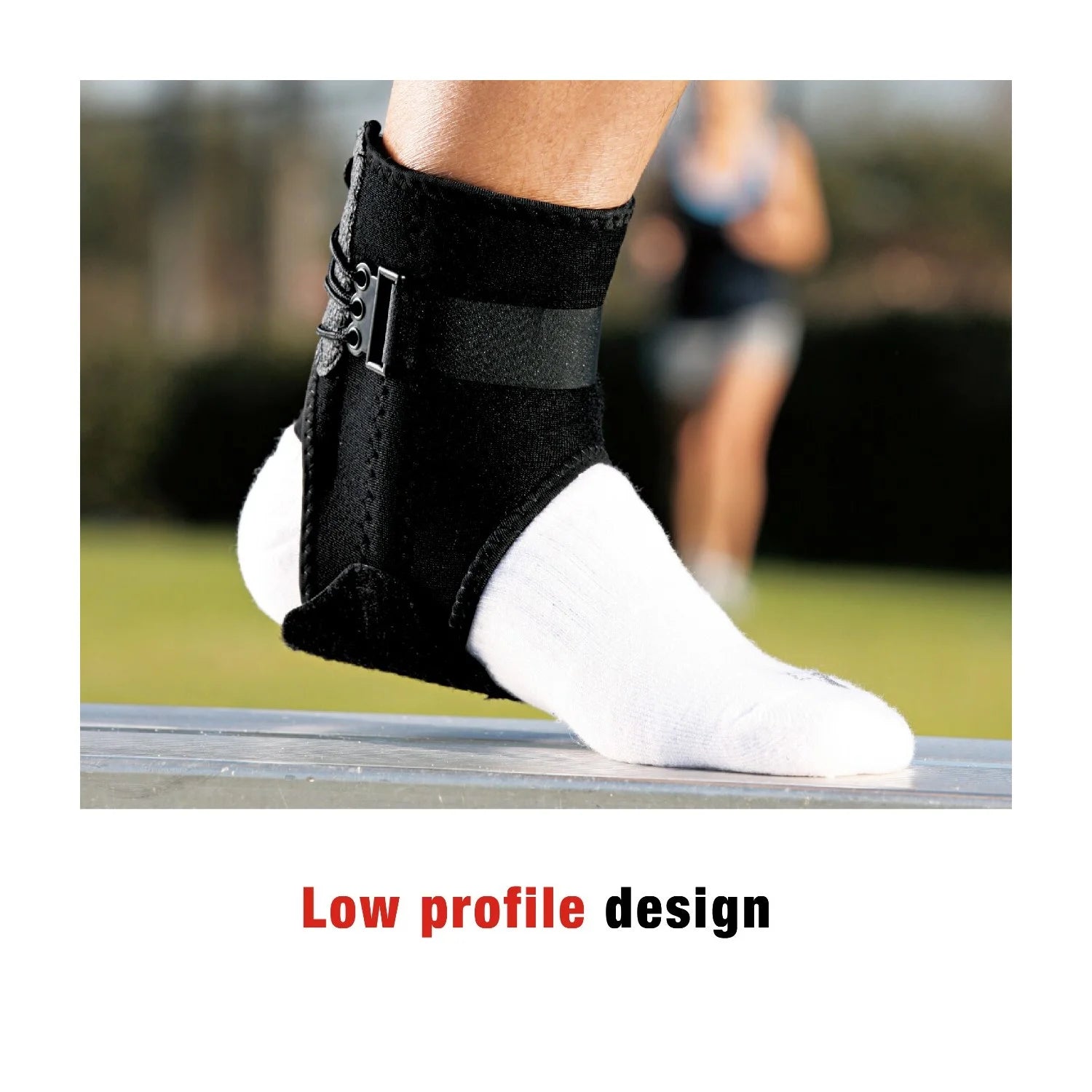 Ankle Support with Side Stabilizers, Adjustable, Black, 1 Brace