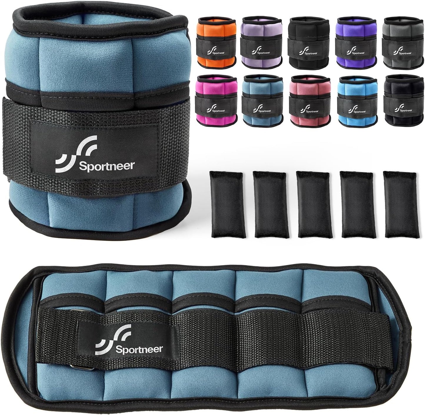 Sportneer Adjustable Ankle Weights 10 lbs Leg Weight Straps, Unisex