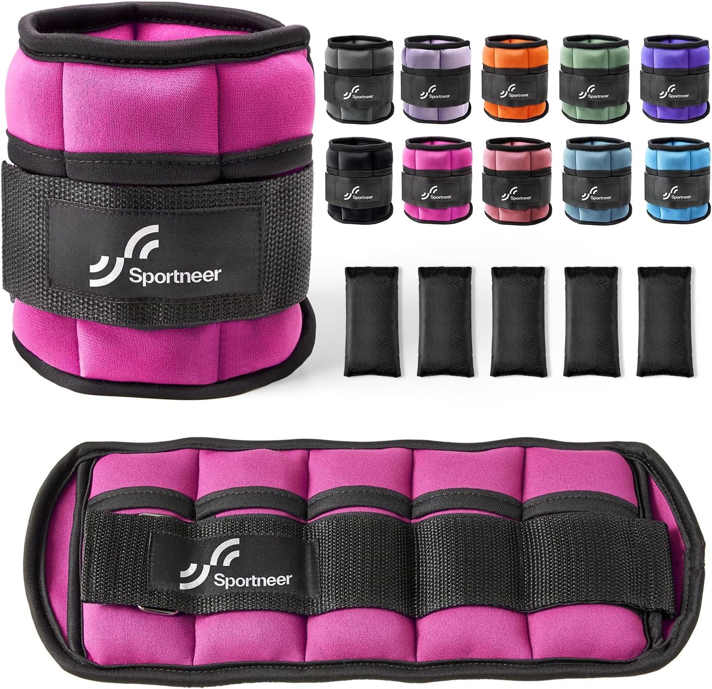 Sportneer Adjustable Ankle Weights 10 lbs Leg Weight Straps, Unisex