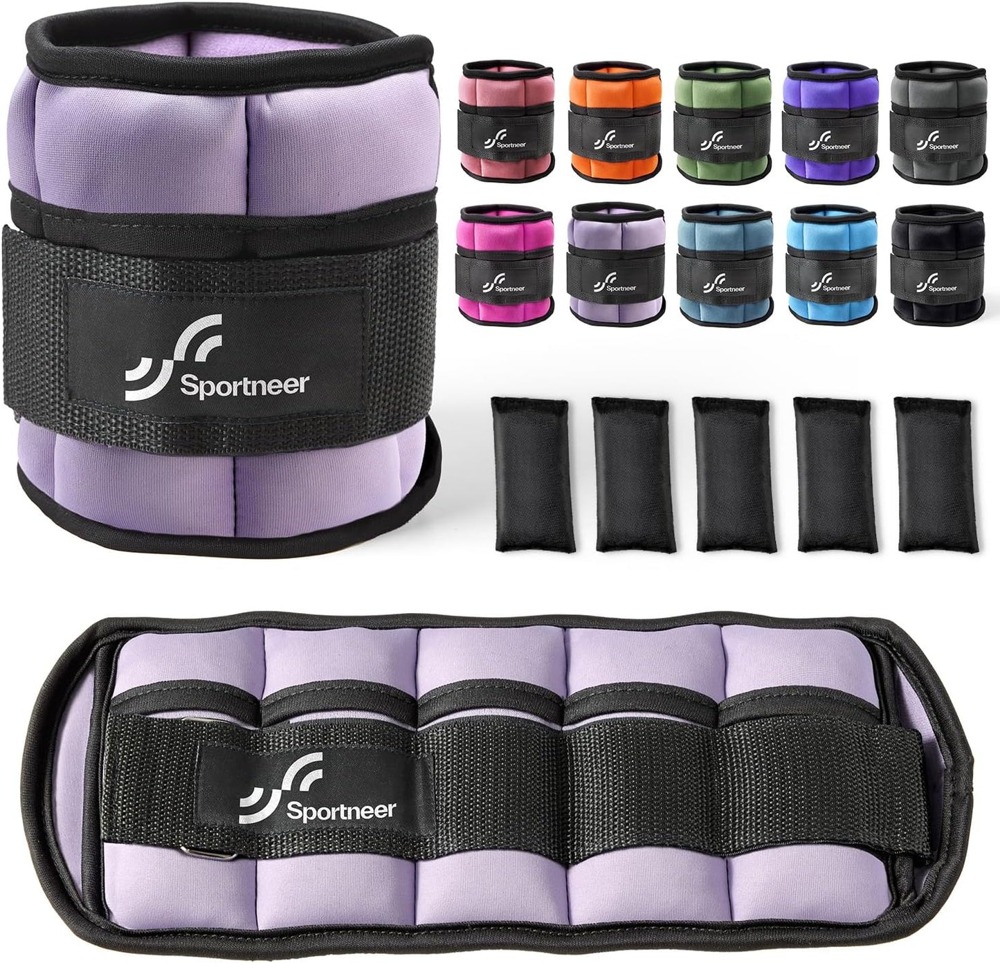 Sportneer Adjustable Ankle Weights 10 lbs Leg Weight Straps, Unisex