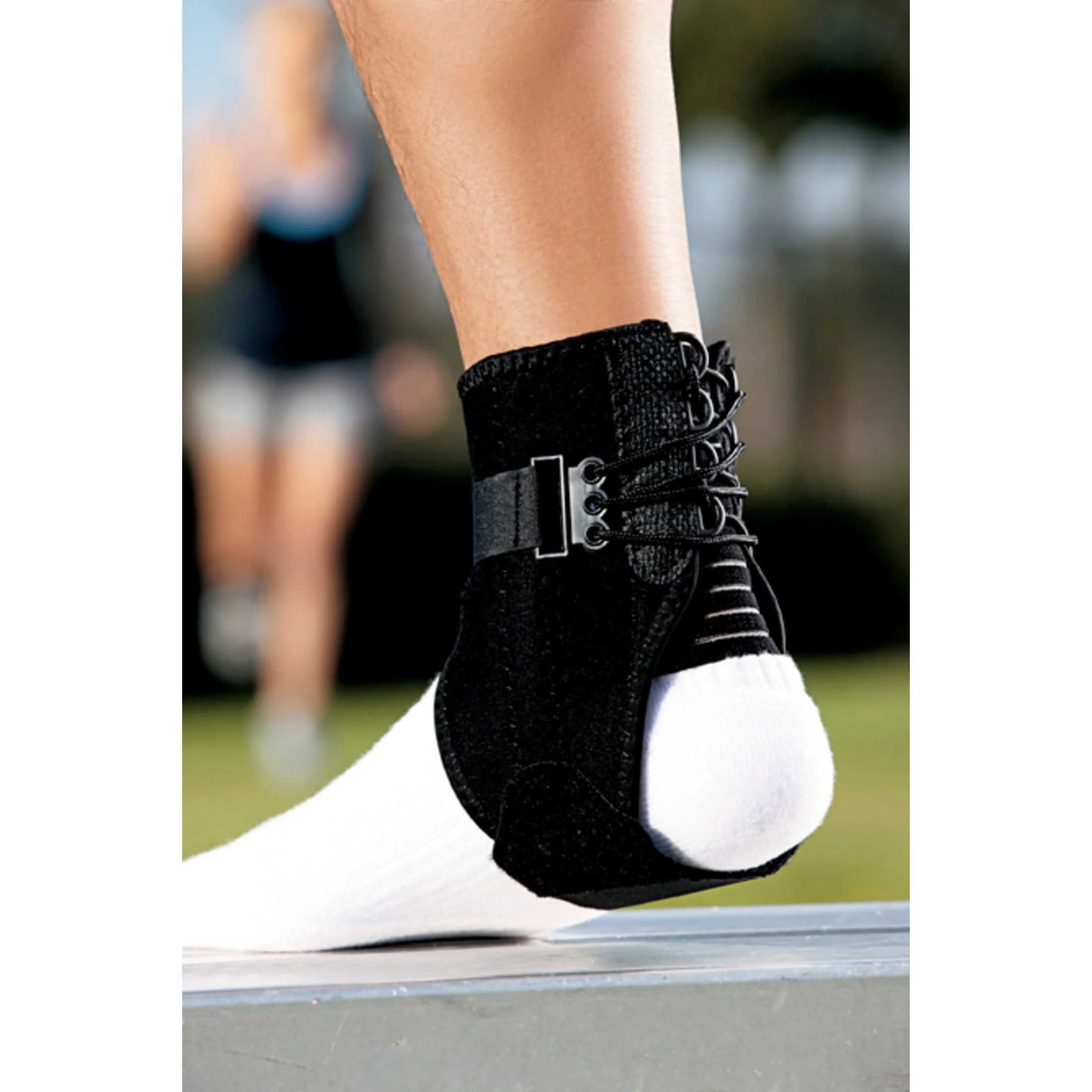 Ankle Support with Side Stabilizers, Adjustable, Black, 1 Brace
