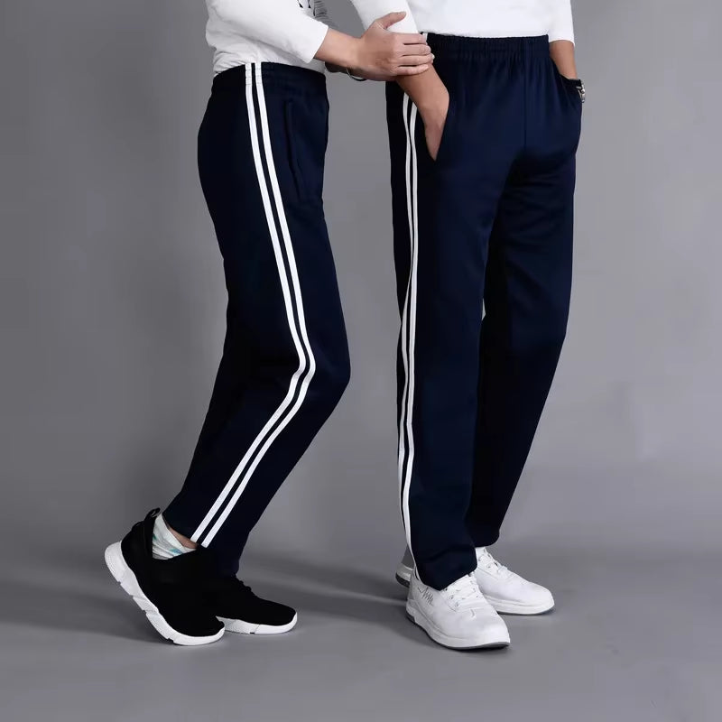 Student Sports Pants Men'S Straight Leg Two Bars Women'S School Uniform Trousers Large Size Sweatpants Running School Pants