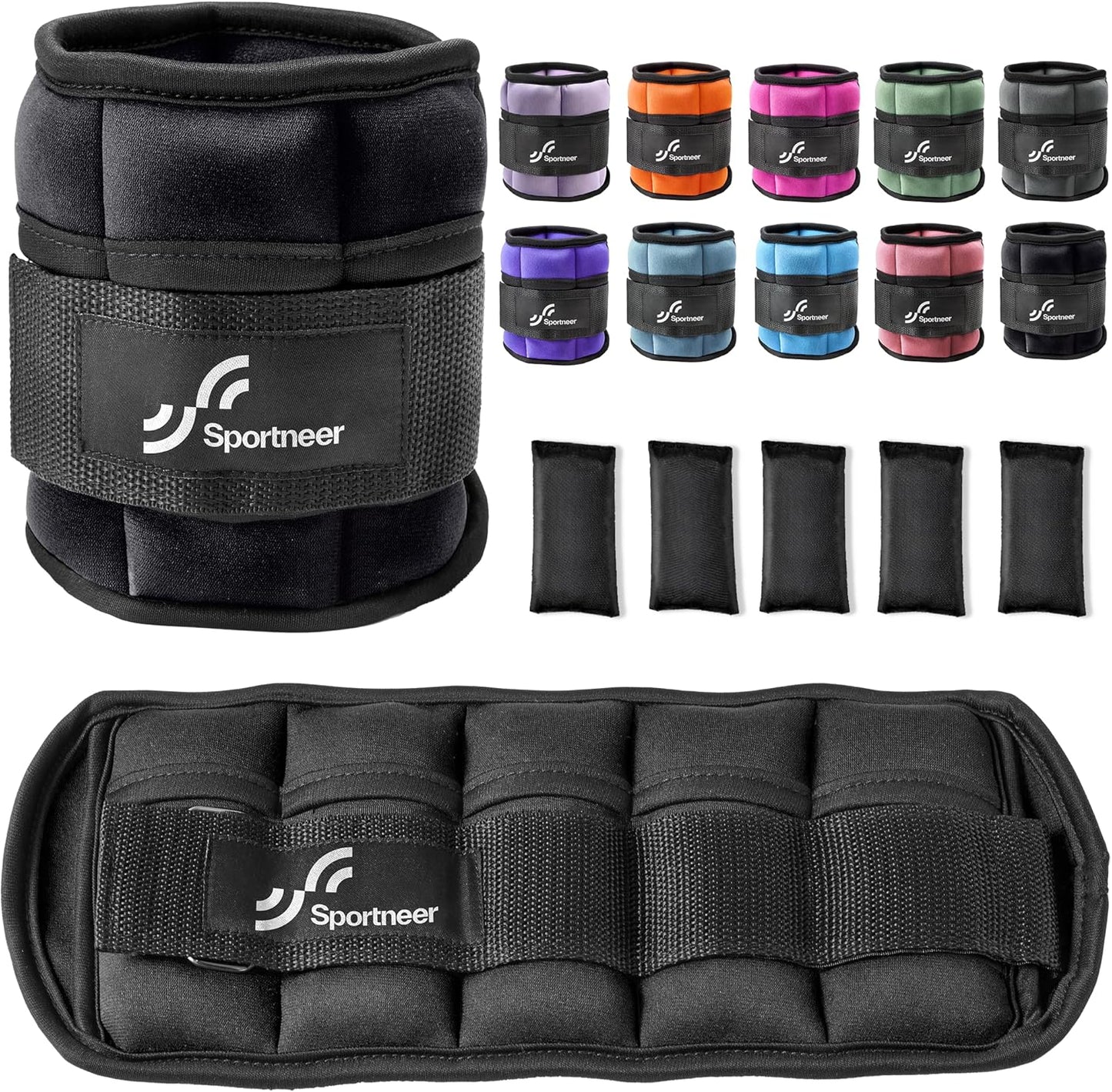 Sportneer Adjustable Ankle Weights 10 lbs Leg Weight Straps, Unisex