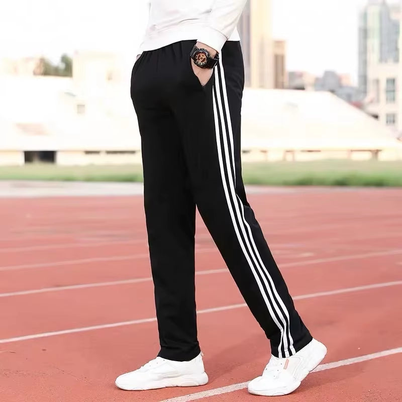 Student Sports Pants Men'S Straight Leg Two Bars Women'S School Uniform Trousers Large Size Sweatpants Running School Pants