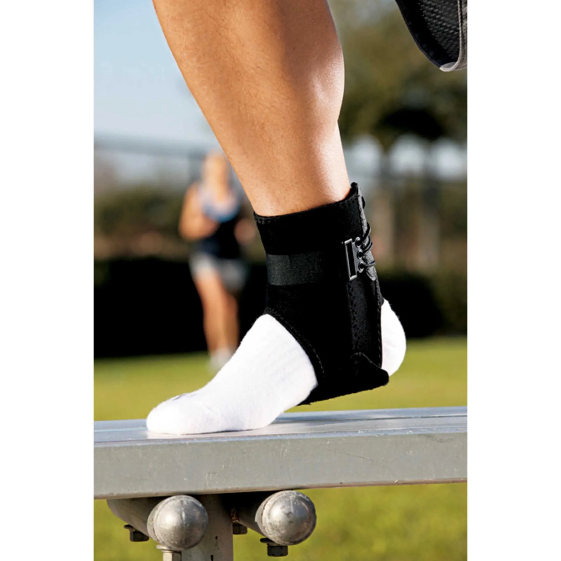 Ankle Support with Side Stabilizers, Adjustable, Black, 1 Brace