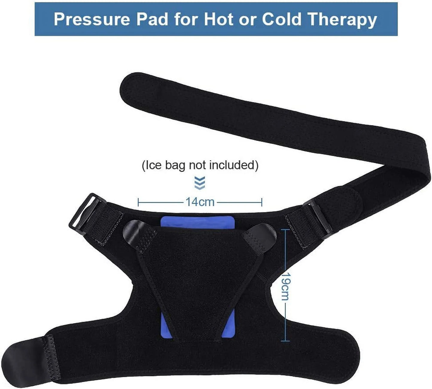 Shoulder Brace for Torn Rotator Cuff, AC Joint Pain Relief - Arm Immobilizer Wrap,Recovery Shoulder Brace, Ice Pack Pocket, Stability Strap, Recovery Shoulder Brace, Ice Pack Pocket, Stability Strap