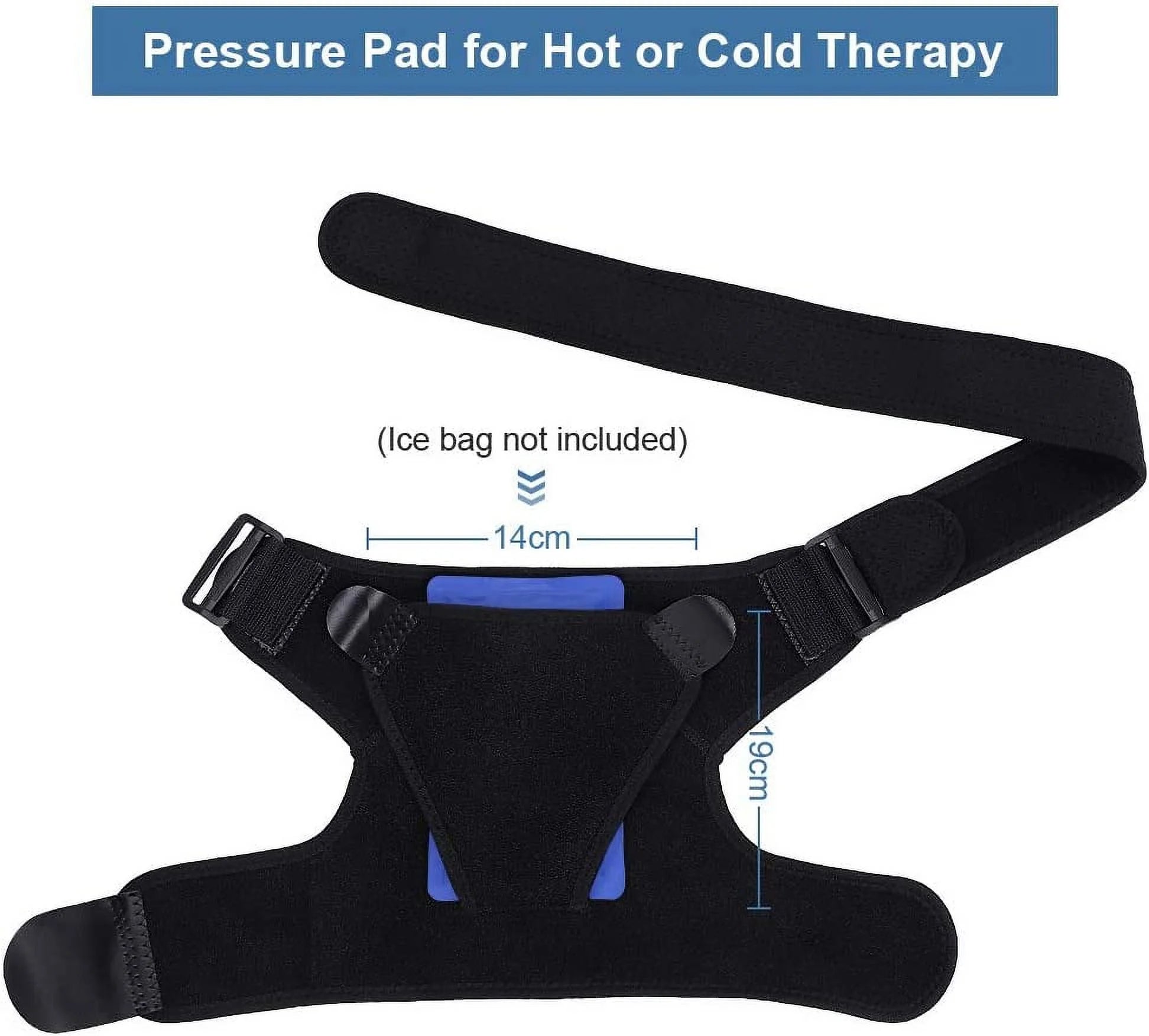 Shoulder Brace for Torn Rotator Cuff, AC Joint Pain Relief - Arm Immobilizer Wrap,Recovery Shoulder Brace, Ice Pack Pocket, Stability Strap, Recovery Shoulder Brace, Ice Pack Pocket, Stability Strap