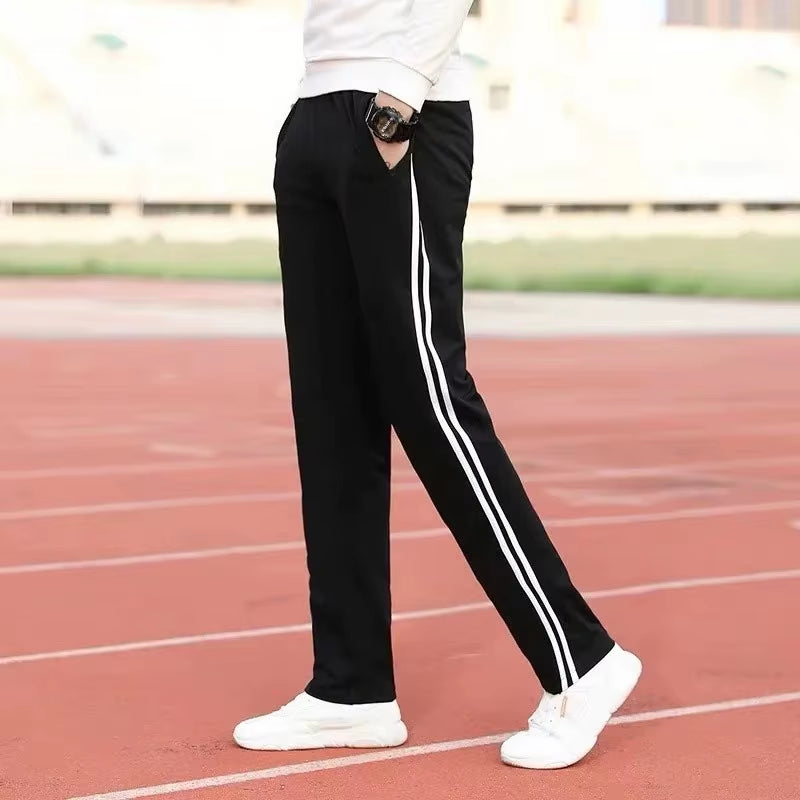 Student Sports Pants Men'S Straight Leg Two Bars Women'S School Uniform Trousers Large Size Sweatpants Running School Pants
